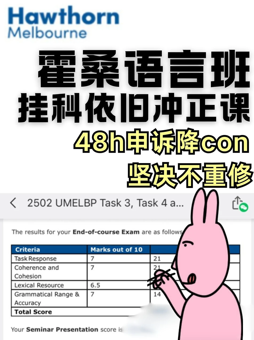 墨大霍桑语言班2.6出分！！挂科捞你上正课