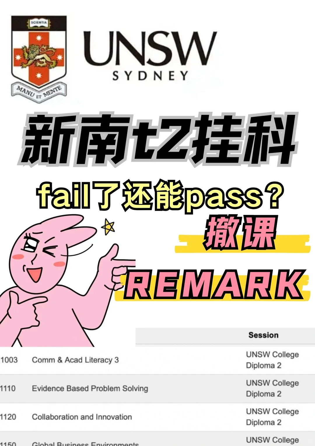 新南t2出分fail？我还能帮你pass