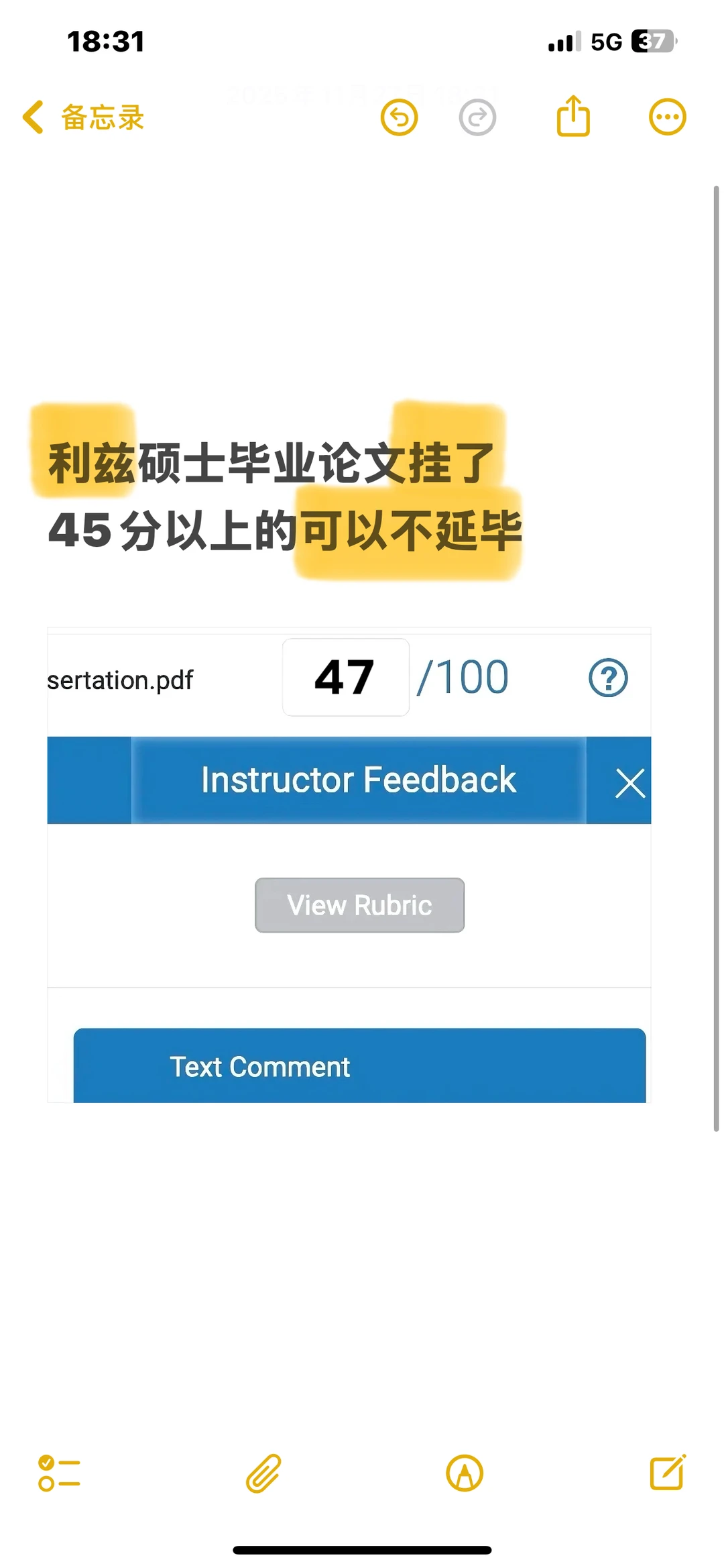 利兹毕业论文47分，怎么才能在12月拿毕业证
