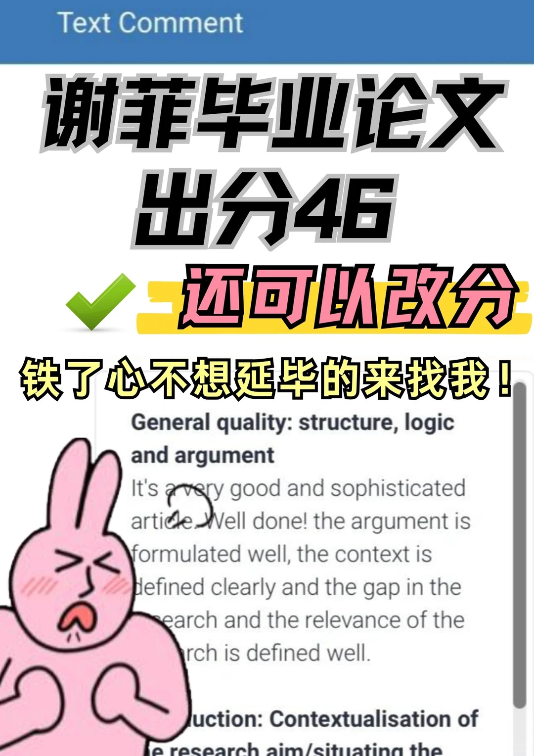 谢菲管理硕士毕业论文46不想延毕咋办啊！