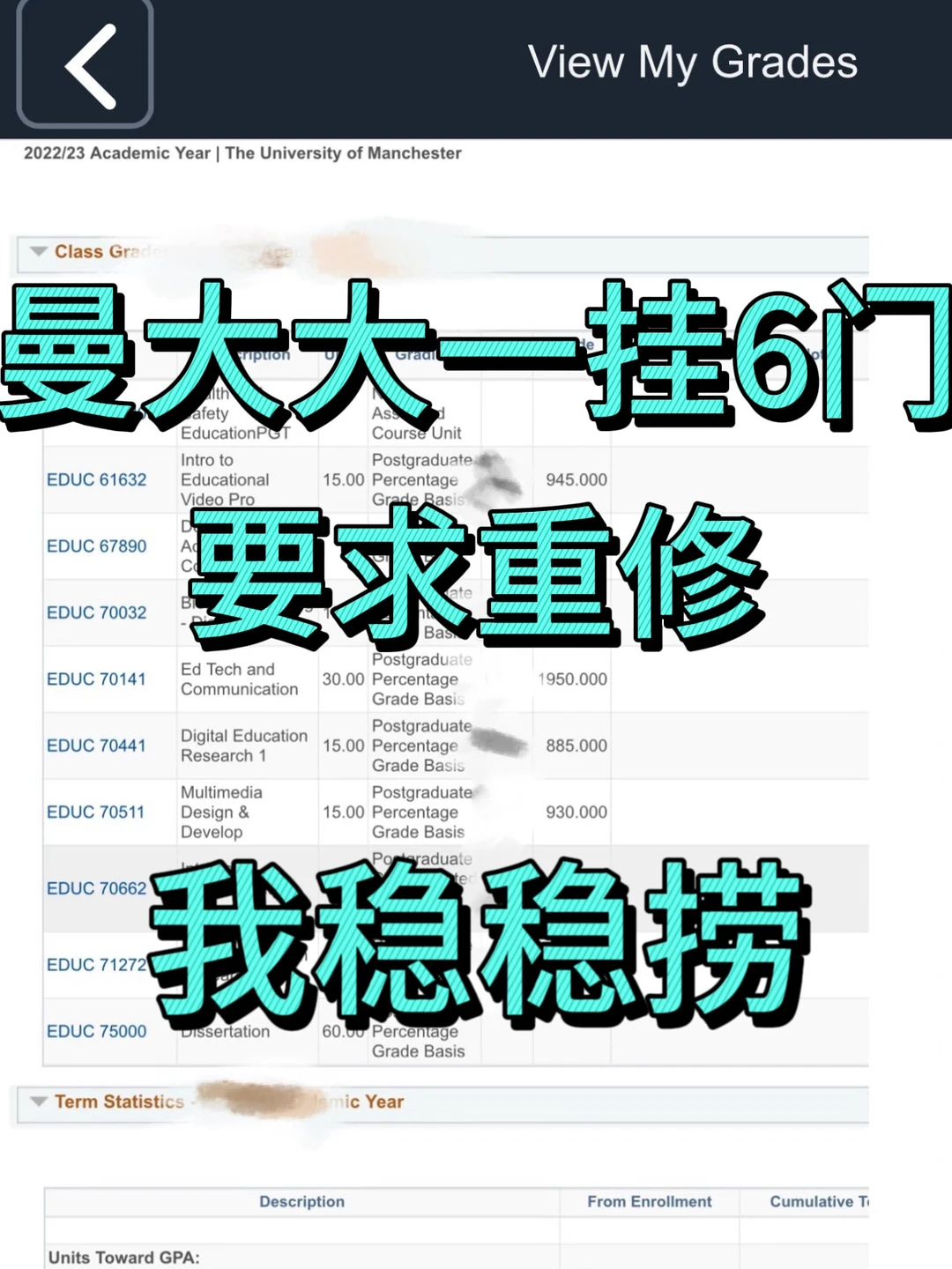 曼大大一8门挂6门不让升大二，我来搞定