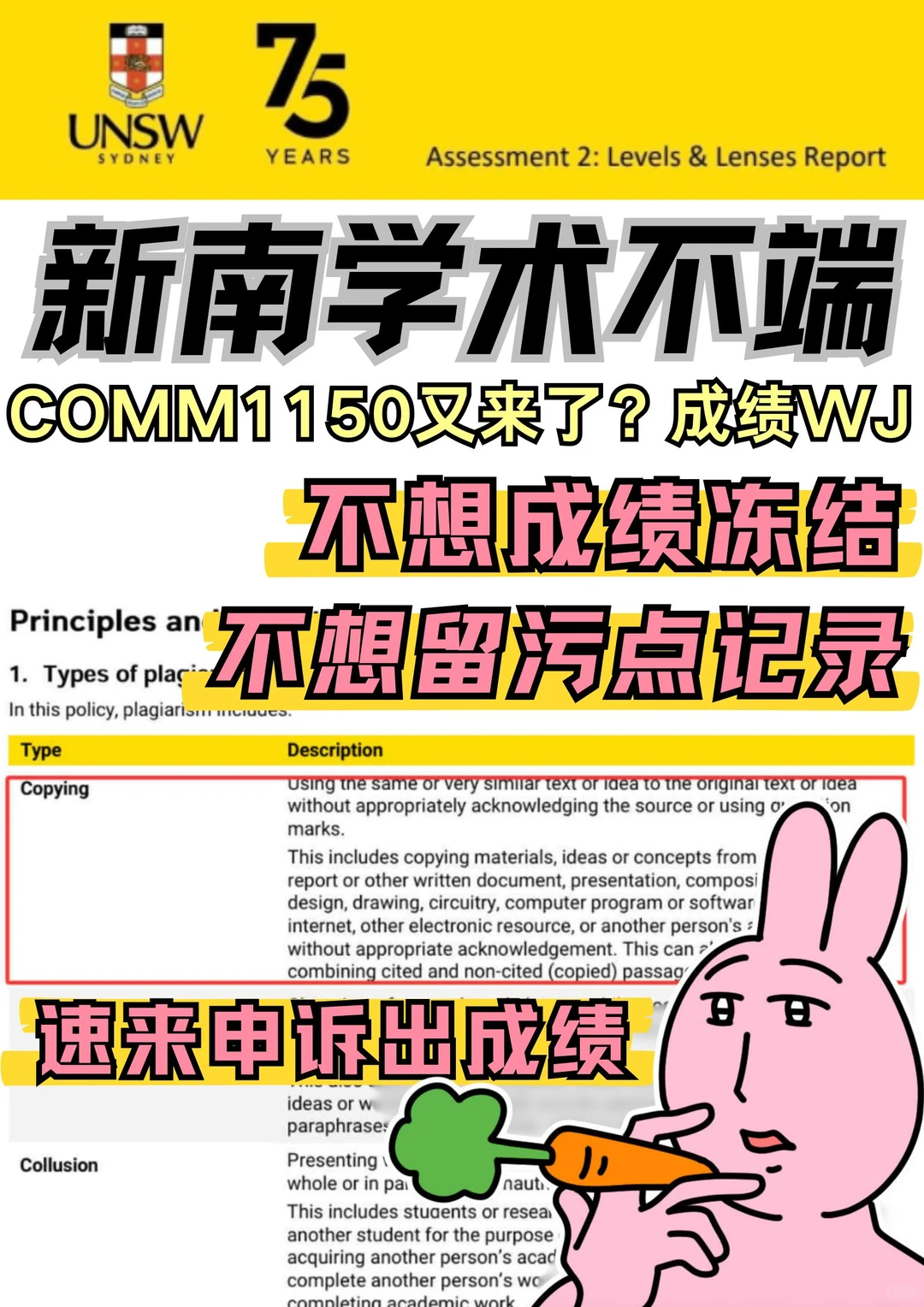 新南comm1150一年一度指控又开始了