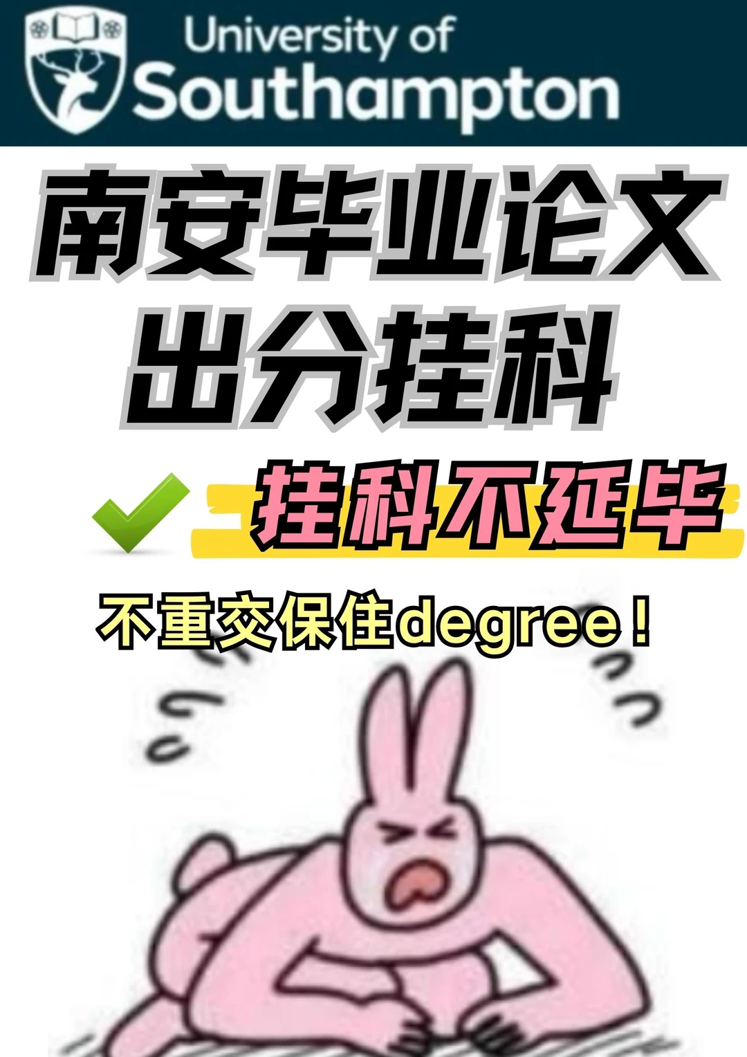 南安两眼一睁就是挂！帮你不延毕保住degree