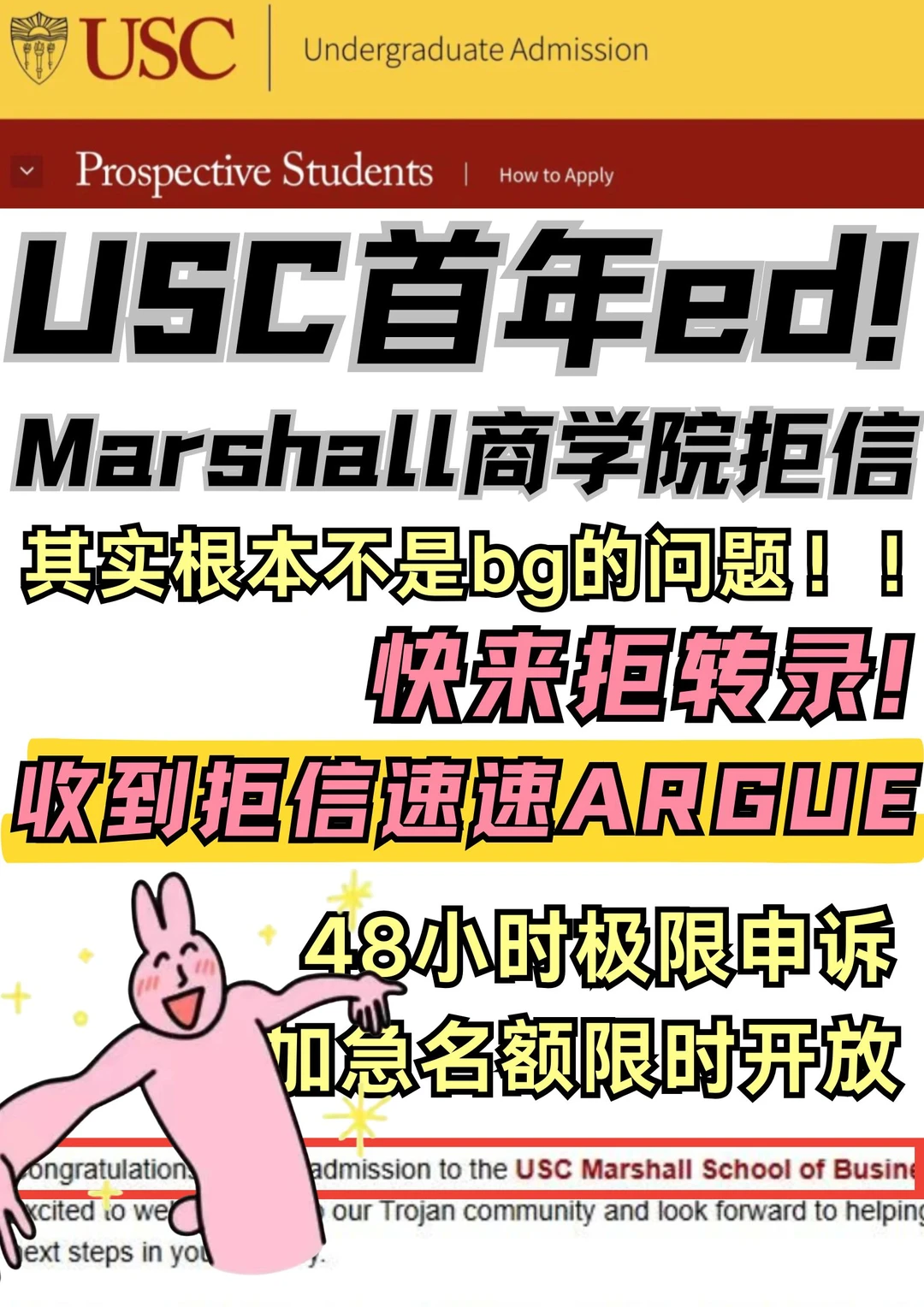 USC商学院首年ed放榜!Marshall你直接拒我?